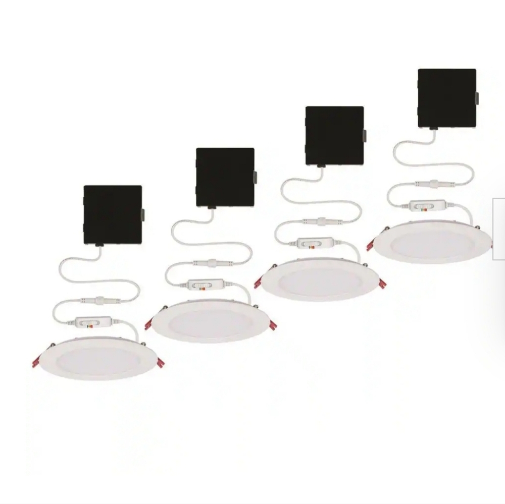 Commercial Electric 4-Pack Slim Color Changing Recessed LEDs 1004655271